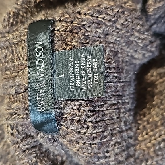 89th and Madison Short Sleeve Scoop Neck Sweater Brown Size Large - Picture 6 of 9
